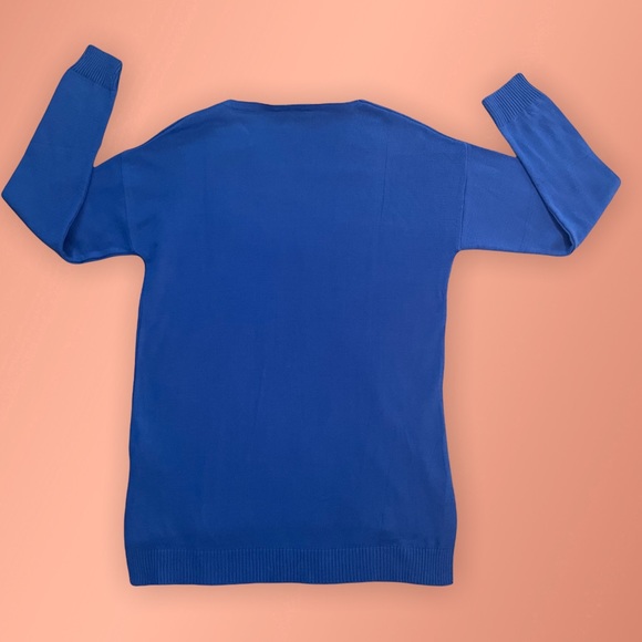 CCK STYLE indigo wool blend V-neck sweater - Picture 5 of 9